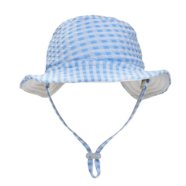 Seaside Gingham Reversible Bucket Hat