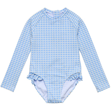 Seaside Gingham Leg Frill Surf Suit