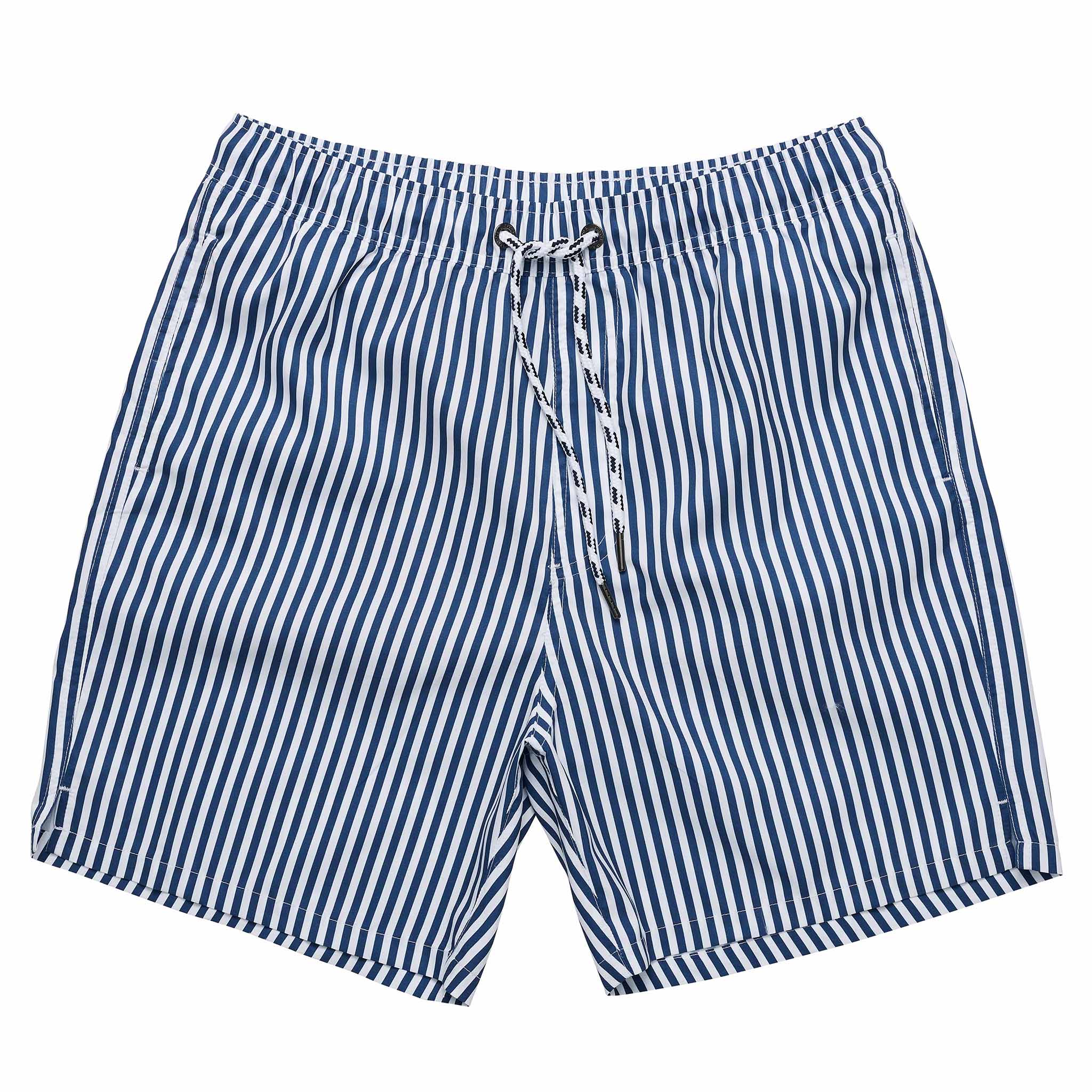 Mens Denim Stripe Comfort Lined Swim Short Snapper Rock