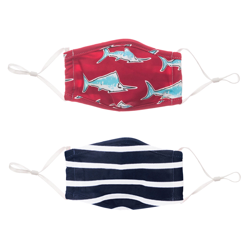 Buy Face Mask Kids Swordfish & Nautical Stripe 2 pack by Snapper
