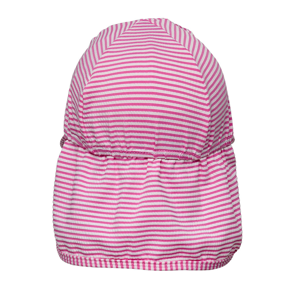 Snapper Rock Kids Raspberry Stripe Floating Flap Hat, Pink, Medium