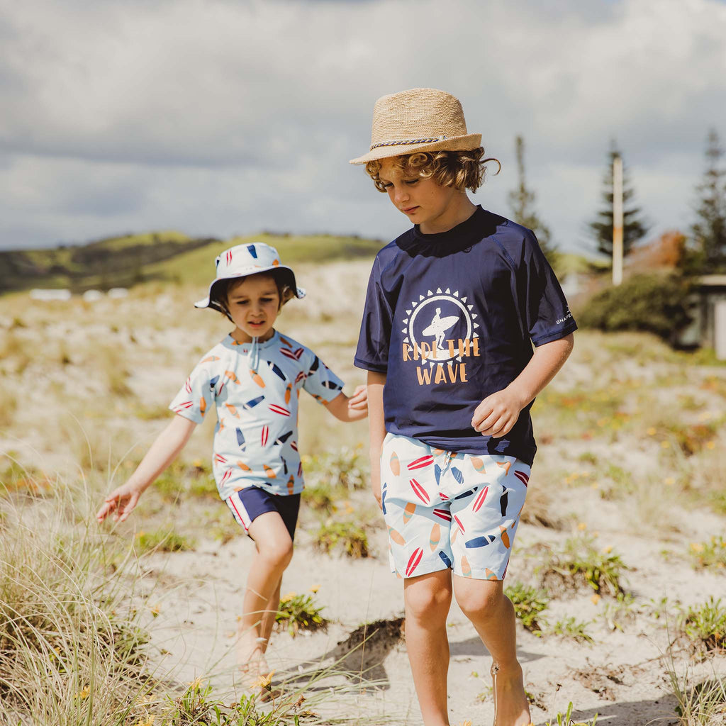 Snapper Rock - Kids' Short Sleeve Rashguard in Navy Snapper Rock - Kids' Short Sleeve Rashguard in Navy