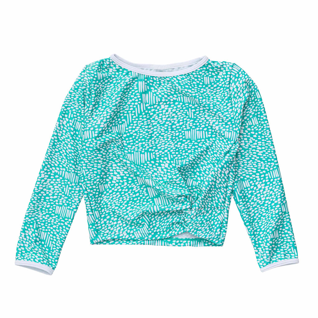 Spearmint Spot LS Wrap Crop Top