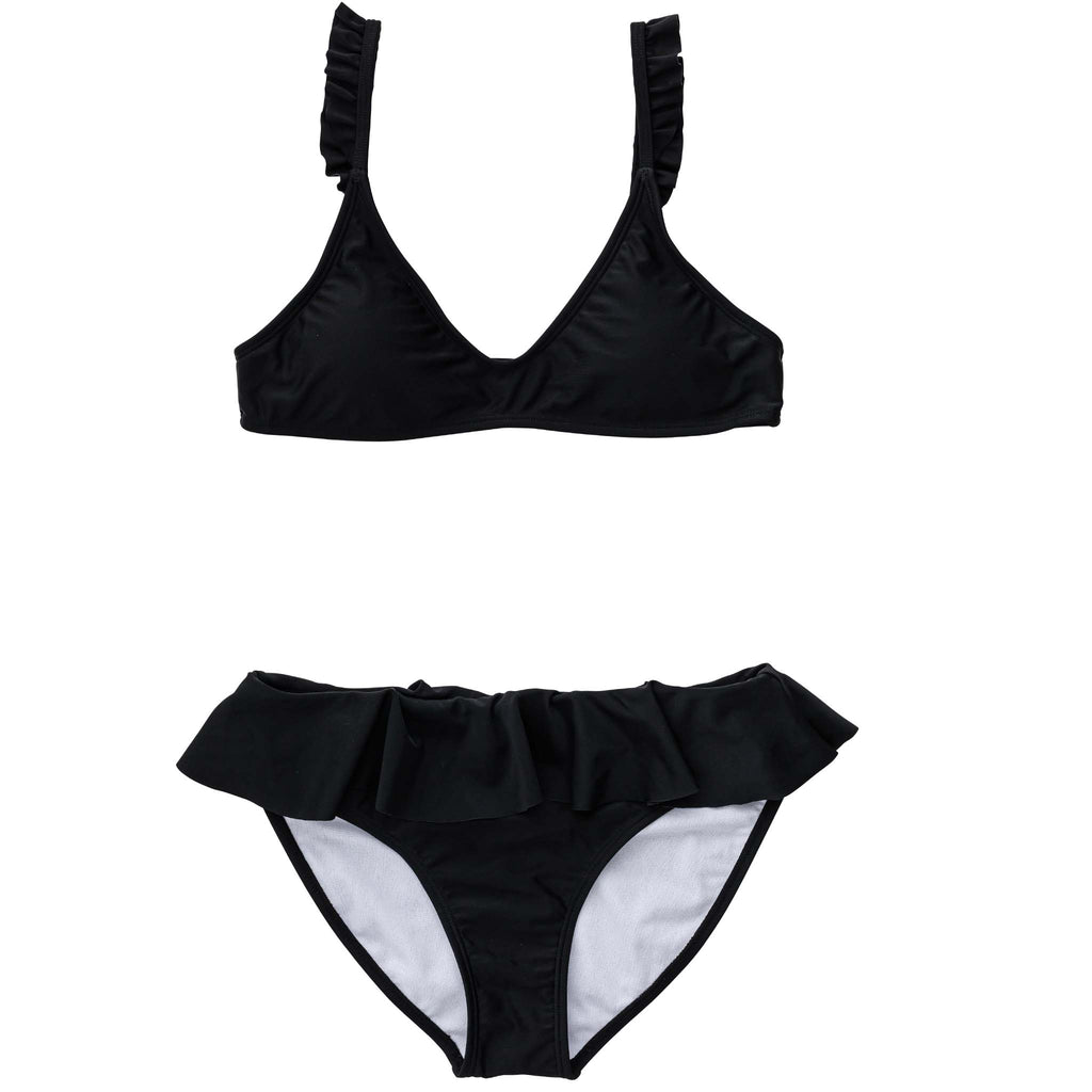 Buy Black Sustainable Frilled Bikini by Snapper Rock online