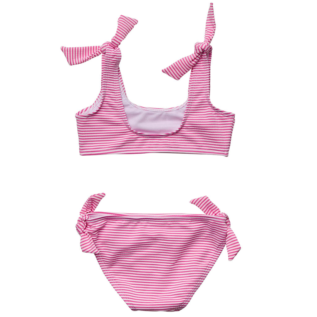 Women's Bikini Sets Pink Swimsuit One-Piece Swimwear Solid Ruffles