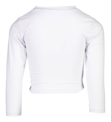 Sustainable White LS Wrap Crop Top