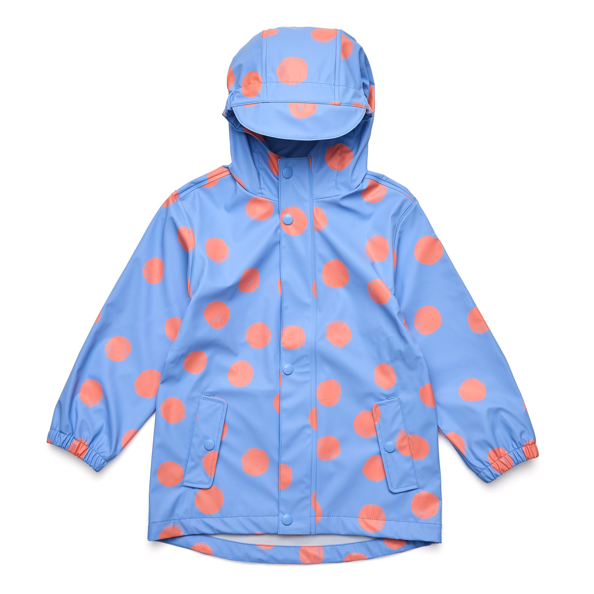 Recycled Waterproof Raincoat Cornflower Polka Dot Snapper Rock