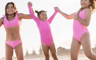 Girls Bright Pink Swimsuits and Bikinis - Bubblegum Bloom