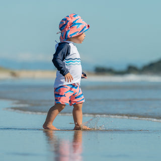 Whale Tail Boys & Men's Collection - Snapper Rock Neon Peach Swimwear