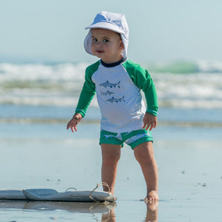 Snapper Rock "Reef Shark" Collection - Shark Print Swimwear for Boys & Dads