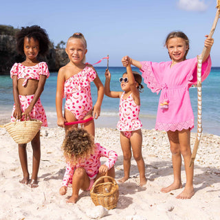 Berry Sweet Little Girls Pink Swimwear