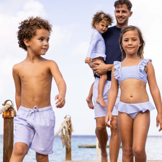 Parisian Summer Collection - Blue & White stripe swimwear for boys and girls.