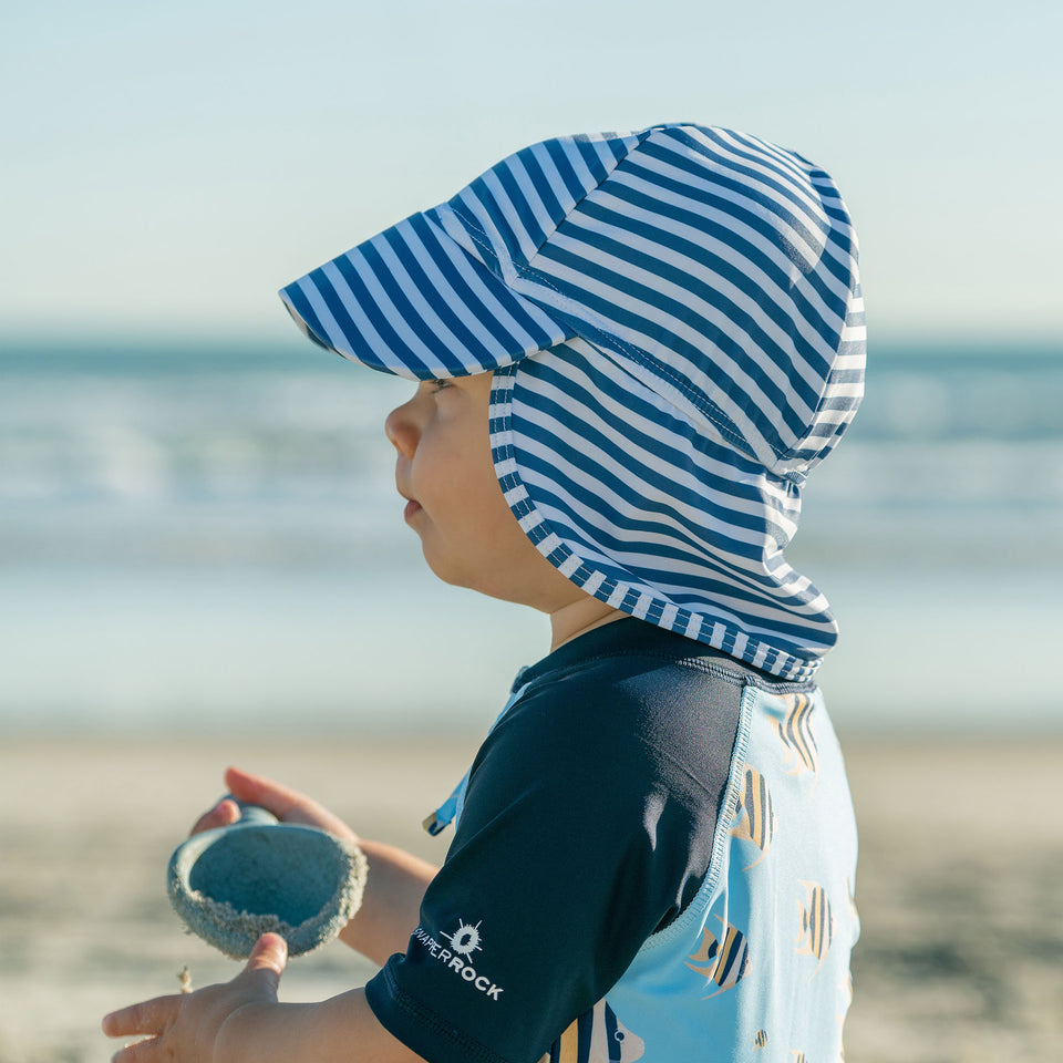 Denim Stripe Floating Flap Hat | Snapper Rock