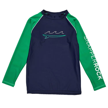 Navy Wave LS Rash Top