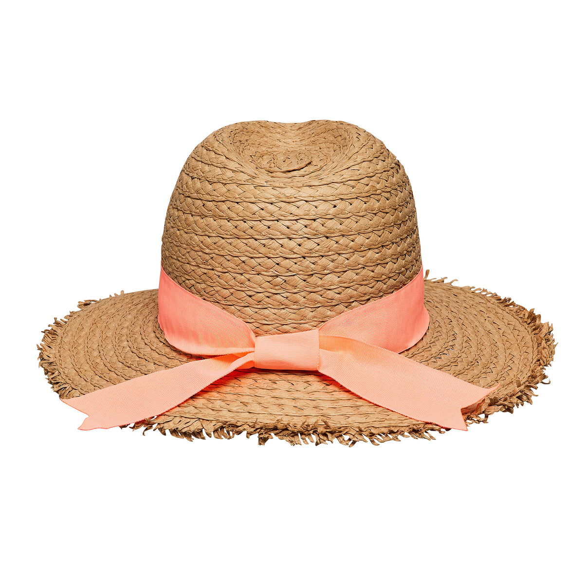 Juicy Couture - Stylish Orange Straw Fedora Hat with Ribbon Pleated Citrus – Orange Bolivian Wool Fedora Hat main image 3