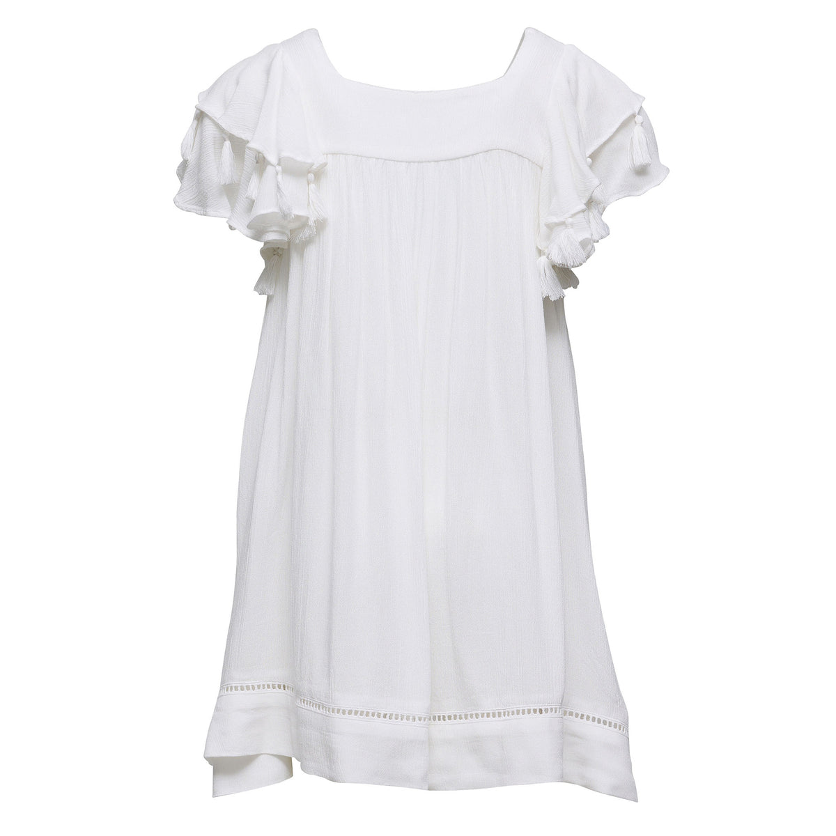 Snapper Rock White Tassel Time Beach Dress, 4 (3-4y)