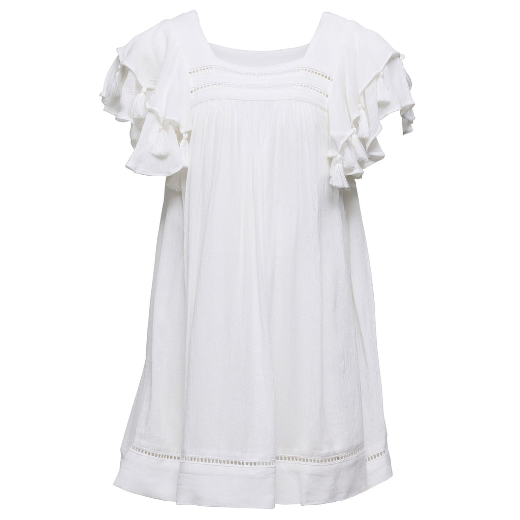 Buy White Tassel Time Beach Dress by Snapper Rock online - Snapper Rock