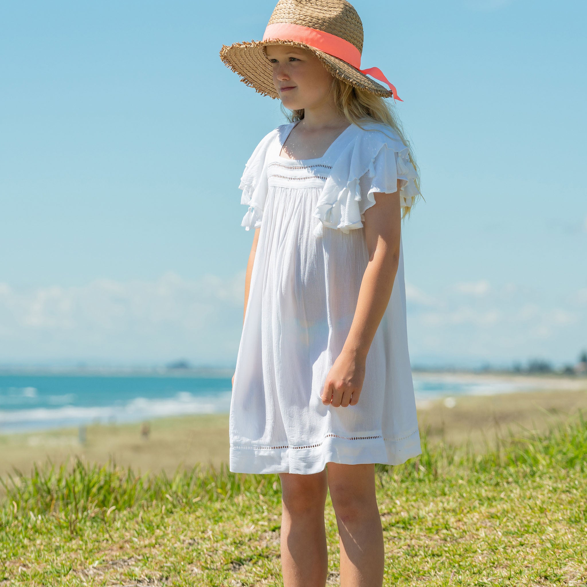 Snapper Rock Kids White Tassel Time Beach Dress, 2 Snapper Rock Kids White Tassel Time Beach Dress, 2