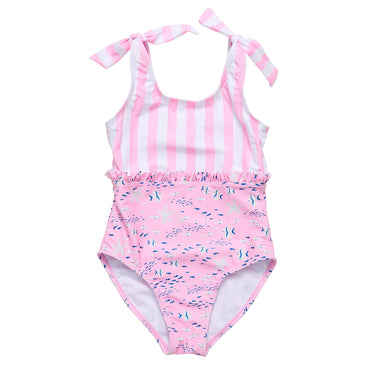 Pink Sea Shoulder Tie Swimsuit