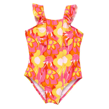 Pop of Sunshine Ruffle Shoulder Swimsuit