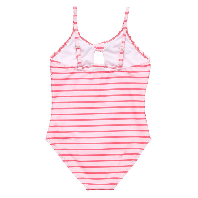 Coral Stripe Sustainable Bow Swimsuit