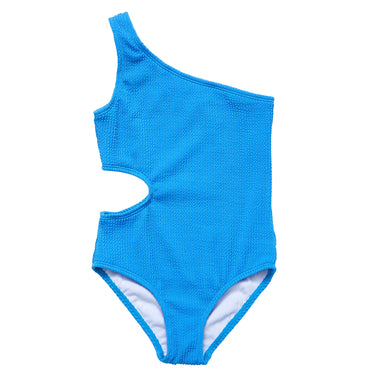 Marine Blue One Shoulder Swimsuit