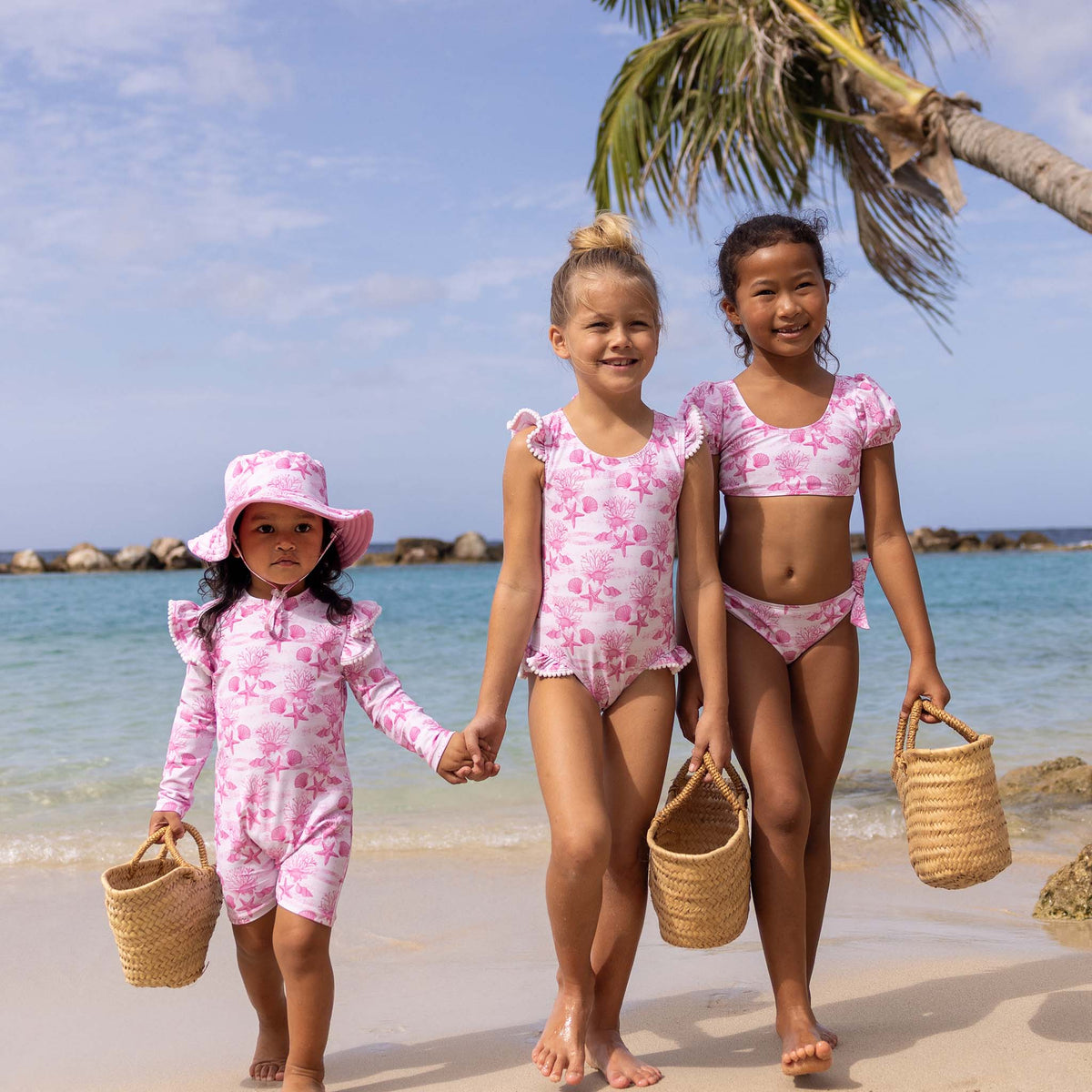 Pink Lagoon Frill Swimsuit – Snapper Rock