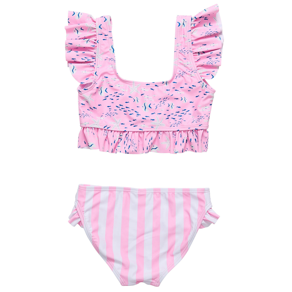 Buy Pink Sea Frilled Crop Bikini by Snapper Rock online - Snapper Rock