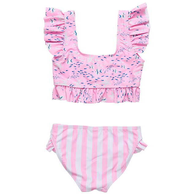 Pink Sea Frilled Crop Bikini