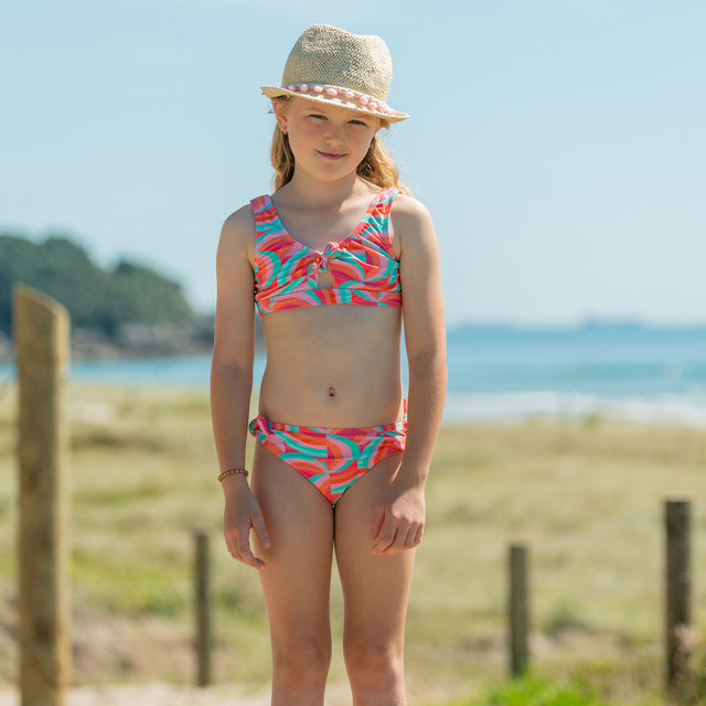 Nachhaltiger Geo Melon-Bikini mit Knoten vorne