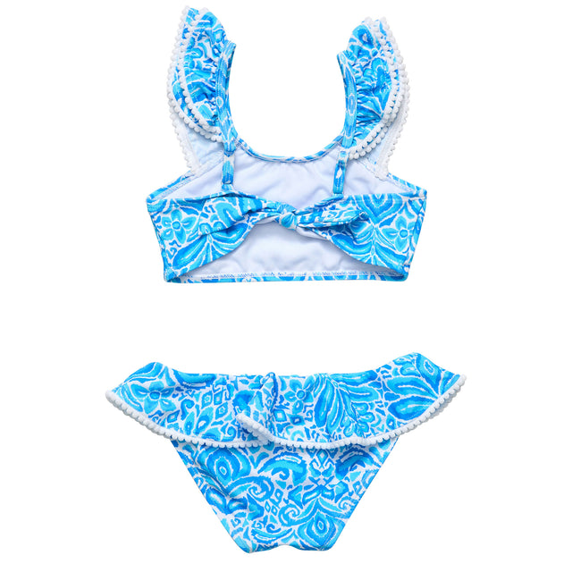 Santorini Blue Frill Crop Bikini