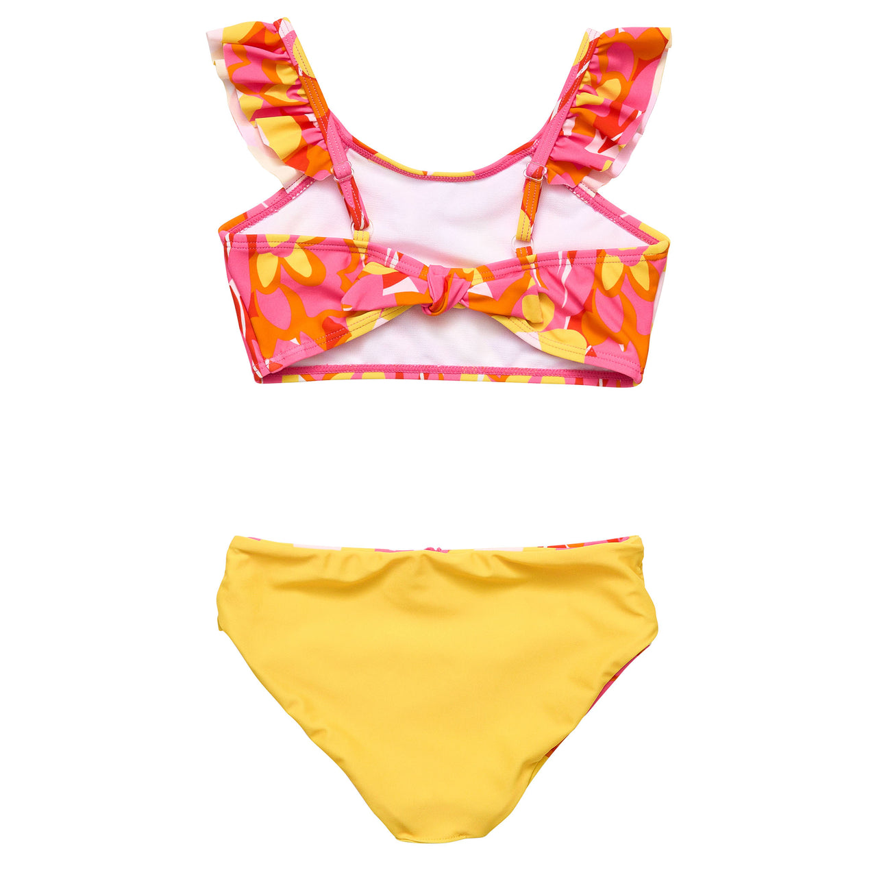 KIDS FRILL CROP BIKINI 4-10 NATURES KALEIDOSCOPE