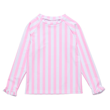 Pink Stripe LS Rash Top