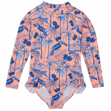 Tropicana Vacay Sustainable Leg Frill Surf Suit