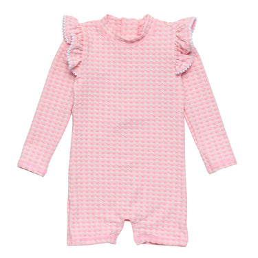 Rose Gingham Long Sleeve Sunsuit