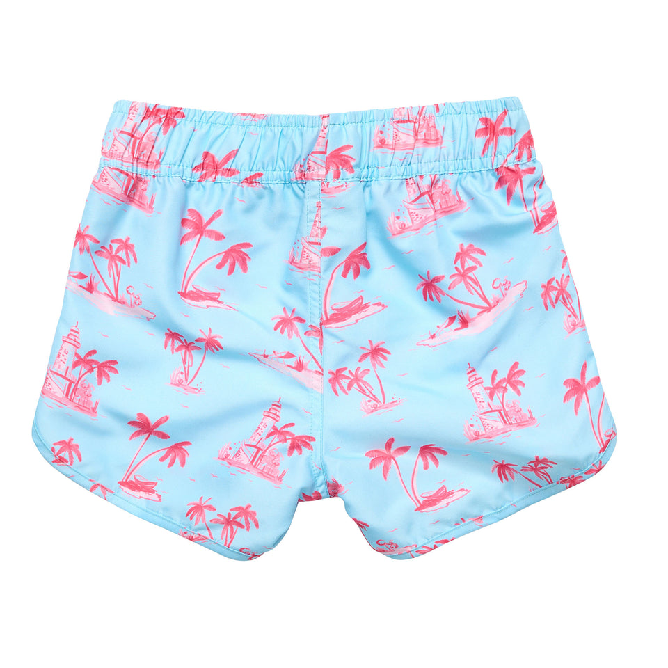 SNAPPERROCK Girls Blooming Sunset Sustainable Board Shorts