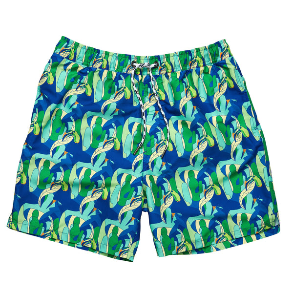 Snapper Rock Mens Fish Frenzy Volley Board Shorts, M
