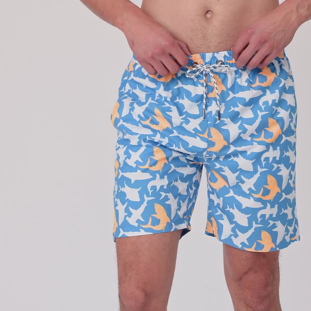 Mens Shark Squad Swim Short Video
