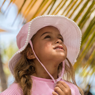 Pink & White Stripe Bucket Hat