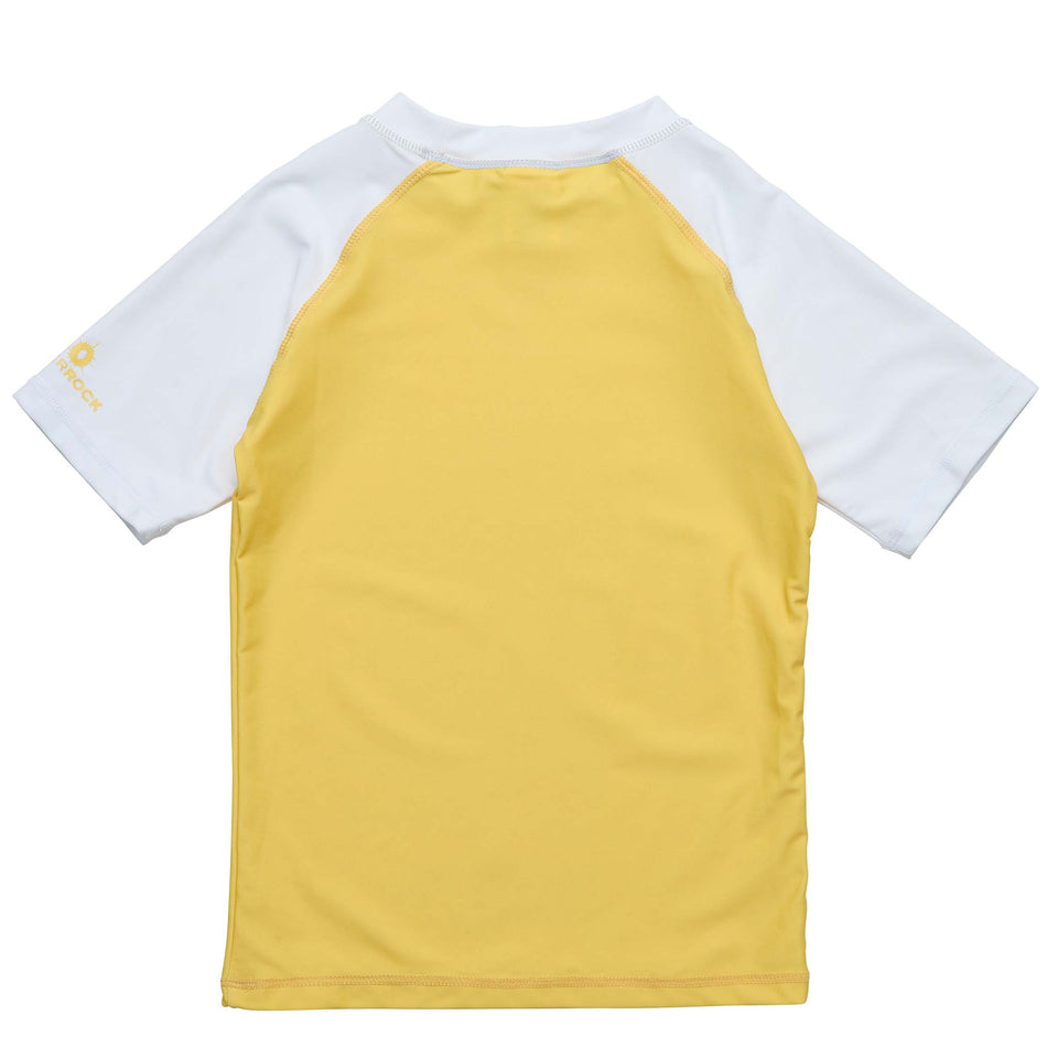 Yellow White Sleeve Sustainable SS Rash Top | Snapper Rock