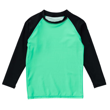 Green Black Sustainable Long Sleeve Rash Top