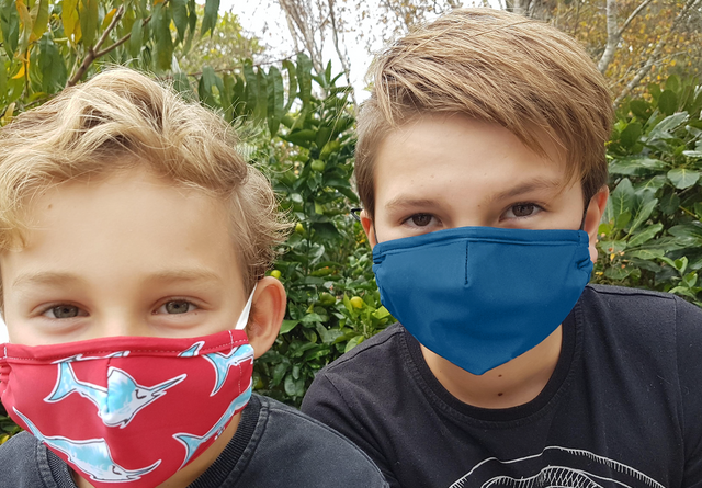 Face Mask Denim Blue & Nautical Stripe 2 pack