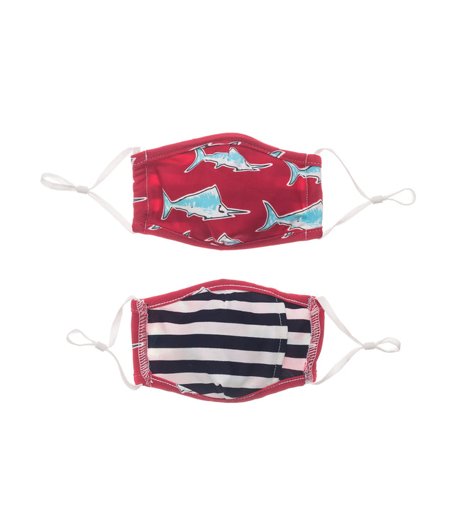 Face Mask Kids Swordfish & Nautical Stripe 2 pack