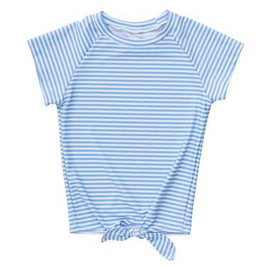 Powder Blue Sustainable Stripe Knot SS Rash Top