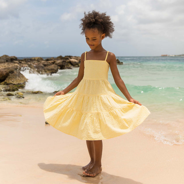 Marigold Stripe Beach Dress