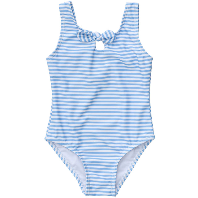 Powder Blue Sustainable Stripe Bow Swimsuit