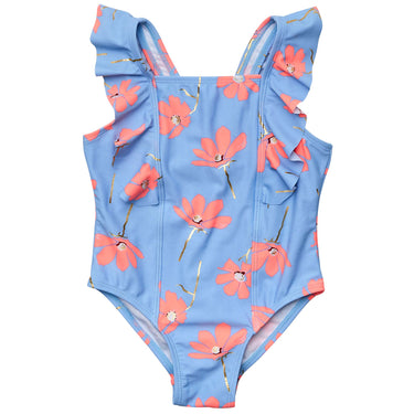 Beach Bloom Ruffle Shoulder Swimsuit