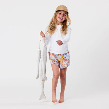 White Rouched LS Rash Top
