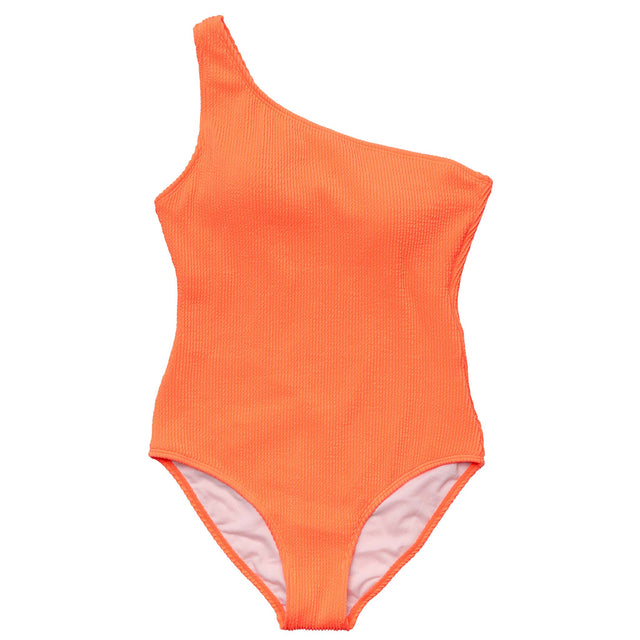 Ladies Tangerine One Shoulder Swimsuit