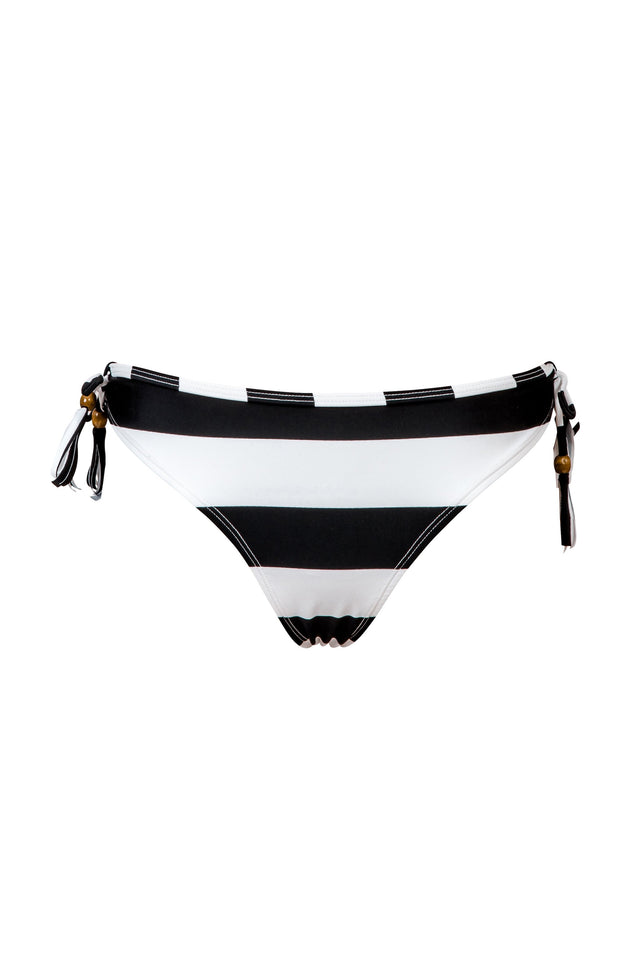 Ladies Black White Stripe Bikini Bottom
